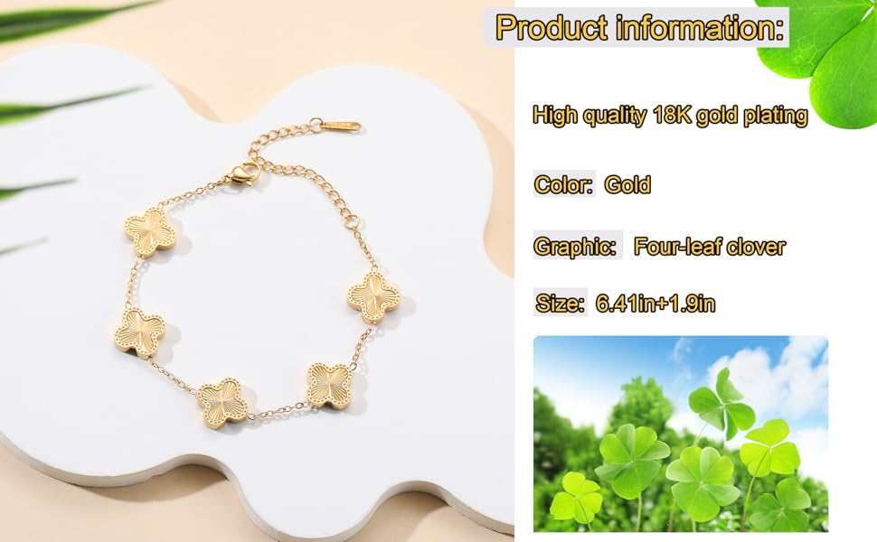 gold clover bracelet