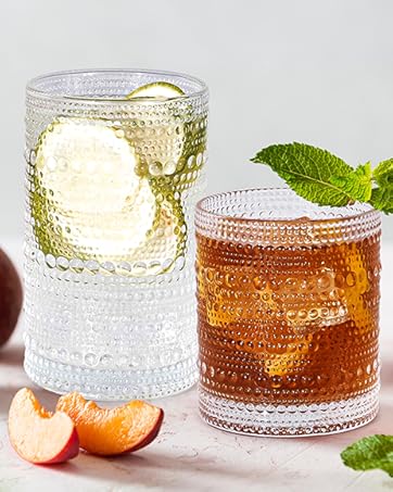 Lvtrupc drinking glasses glass cups glassware set