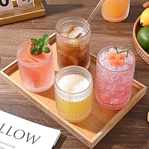 beaded glassware