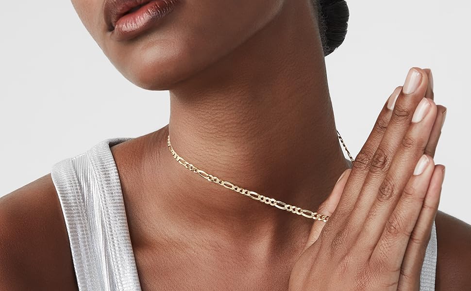 miabella 5mm Figaro Chain Gold 