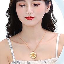 24k gold dipped rose necklace