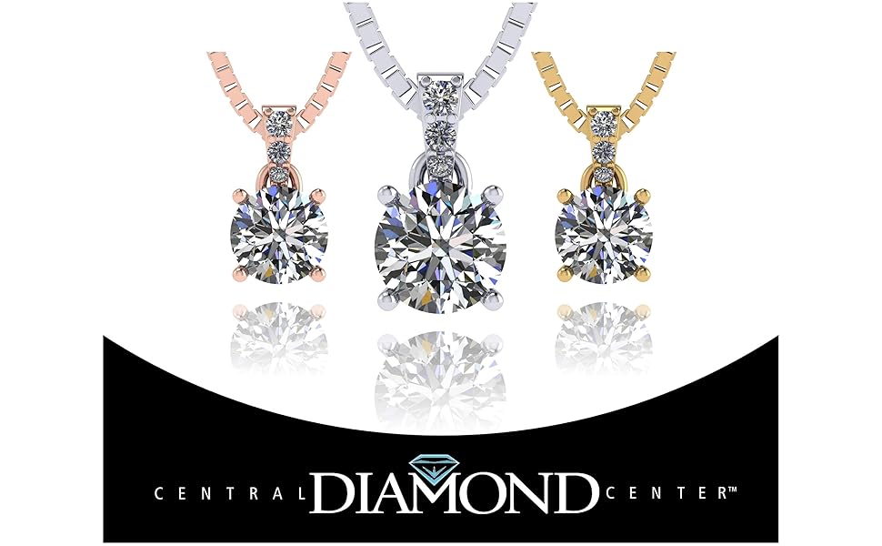 solitaire diamond necklace cubic zirconia swarovski gold chain