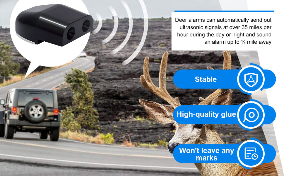 It automatically emits ultrasonic waves more than 35 miles per hour during the day or night.