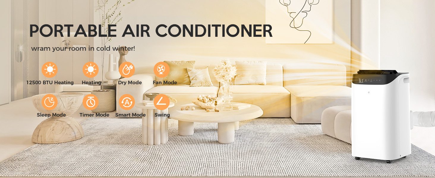 Portable air conditioners 14000btu with heat