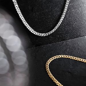 gold &amp; silver miabella cuban chains