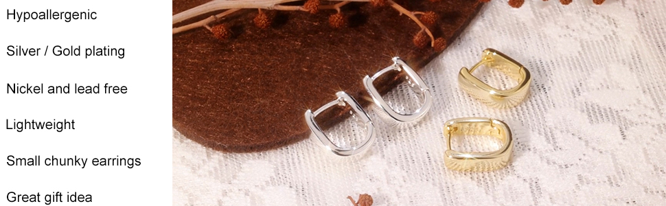 Sterling Silver Earrings Small Chunky Silver Earrings