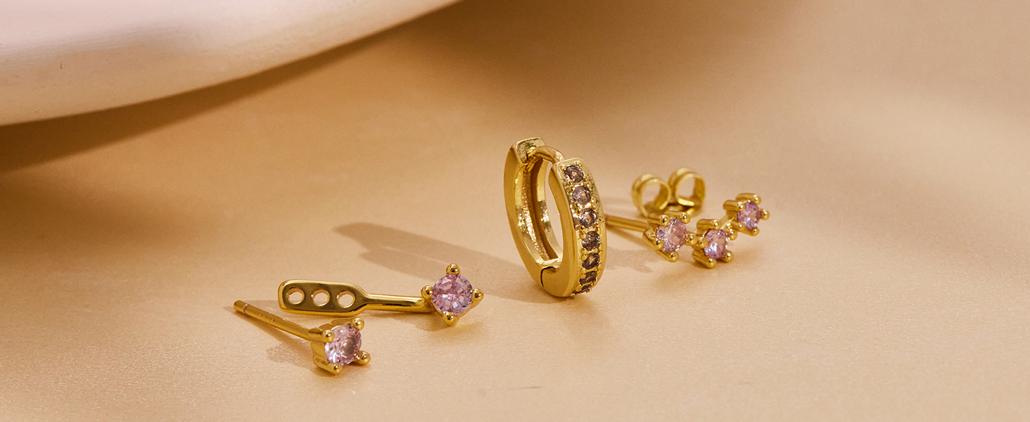 June Purple Alexandrite -Health Earrings Set