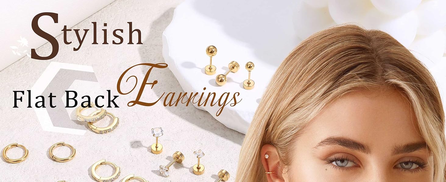 Flat Back Earrings for Women