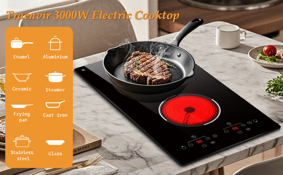 two burner electric cooktop