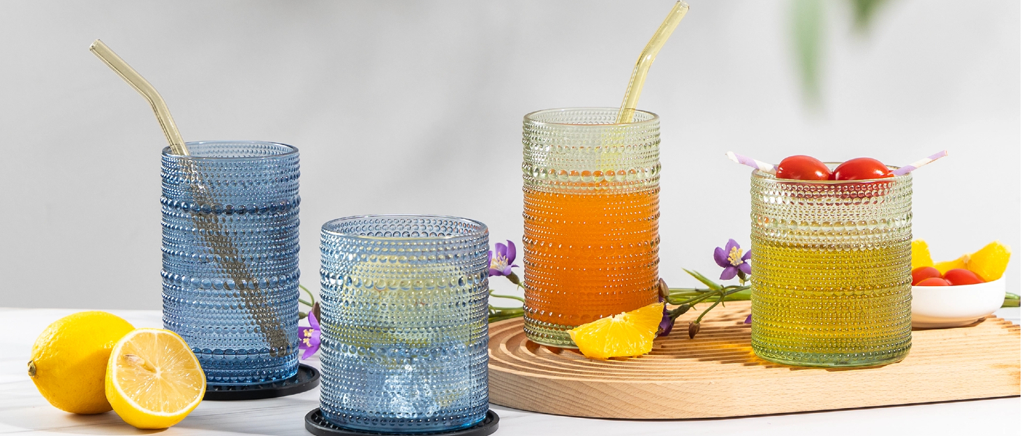 Hobnail Drinking Glasses Set of 12