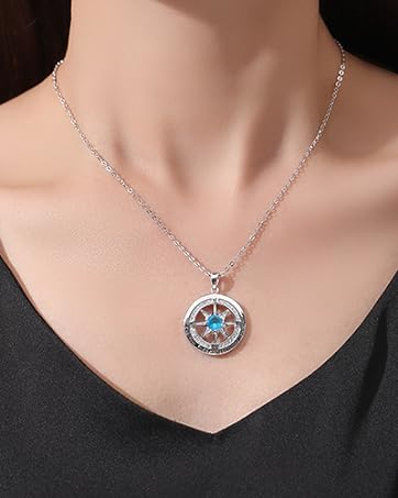 gifon silver compass necklaces for women wife lost without you