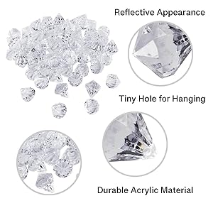 Acrylic Clear Ice Rock Crystals Treasure Gems for Vase Fillers, Table Scatter, Birthday Decoration