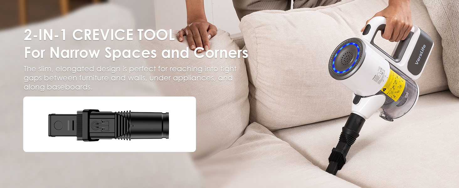 2-IN-1 CREVICE TOOL For Narrow Spaces and Corners