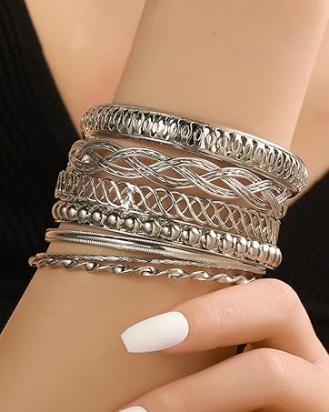 silver bangle bracelets for women 