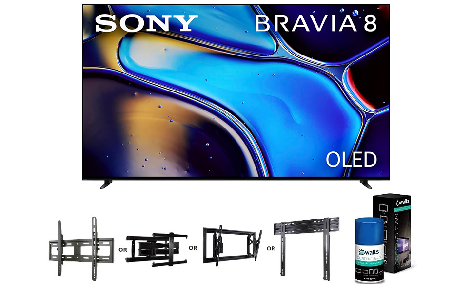 Sony XR80 Series TV with Sanus TV Mount and Walts Screen Cleaner