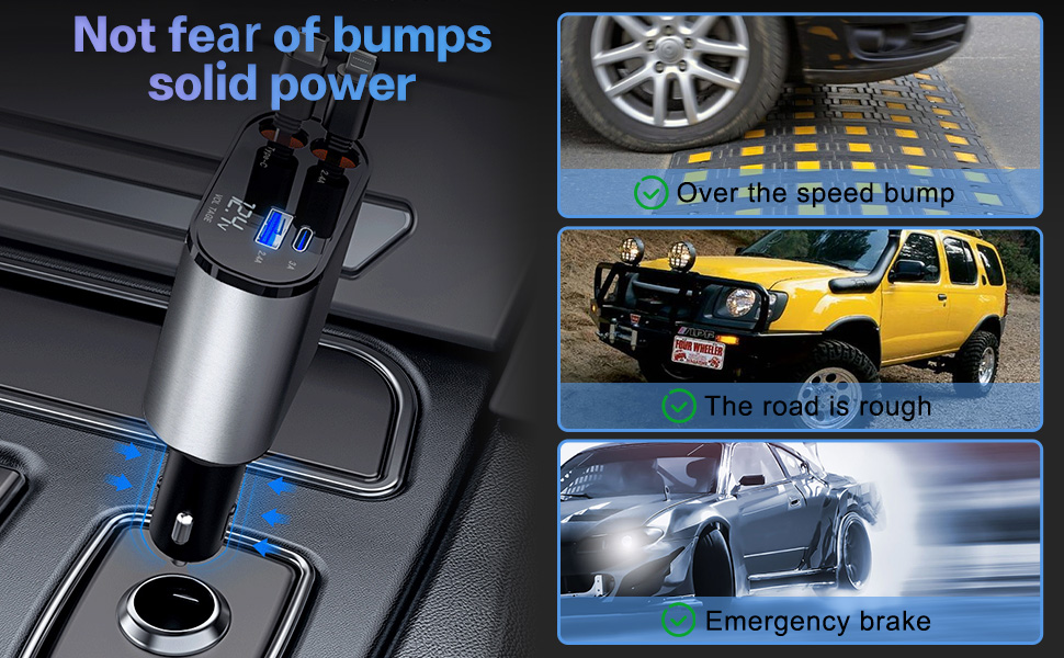 Retractable Car Charger with 100W