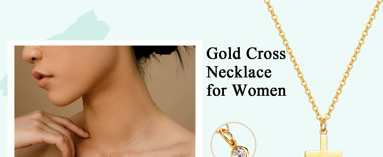 gold cross necklace for women