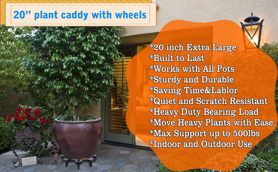 20inch plant caddy with wheels 