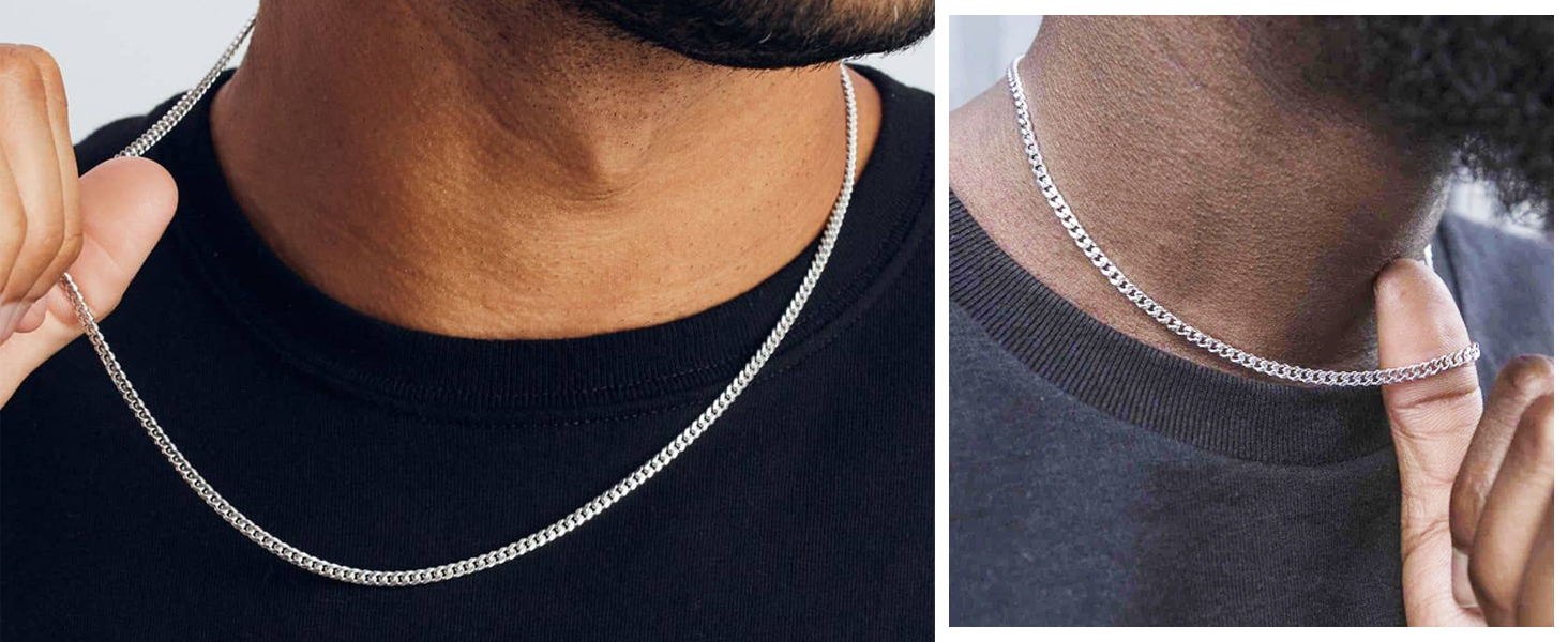 silver chain necklace for men