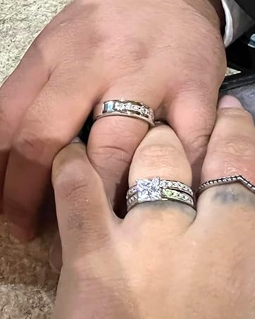 sheloves jewellery wedding engagement ring set for women 925 sterling silver cubic zirconia cz gift