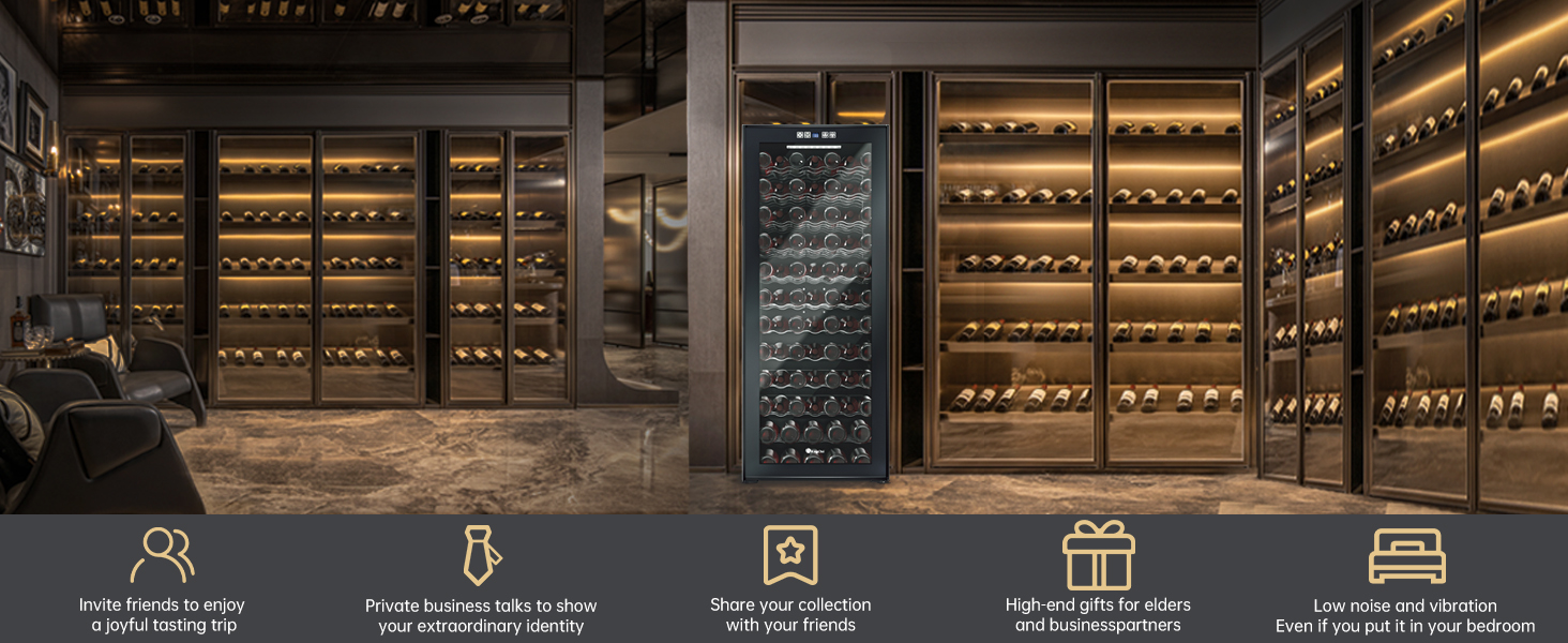 KingChii 80 Bottles Compressor Wine Cooler