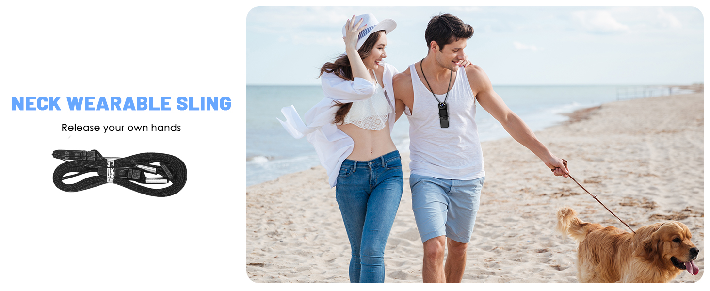 Body wearable camera with neck wearable sling 