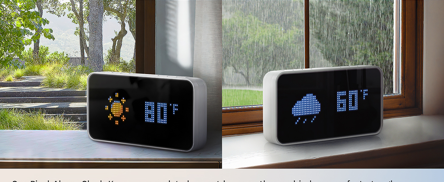 pixel art display weather animation alarm clock