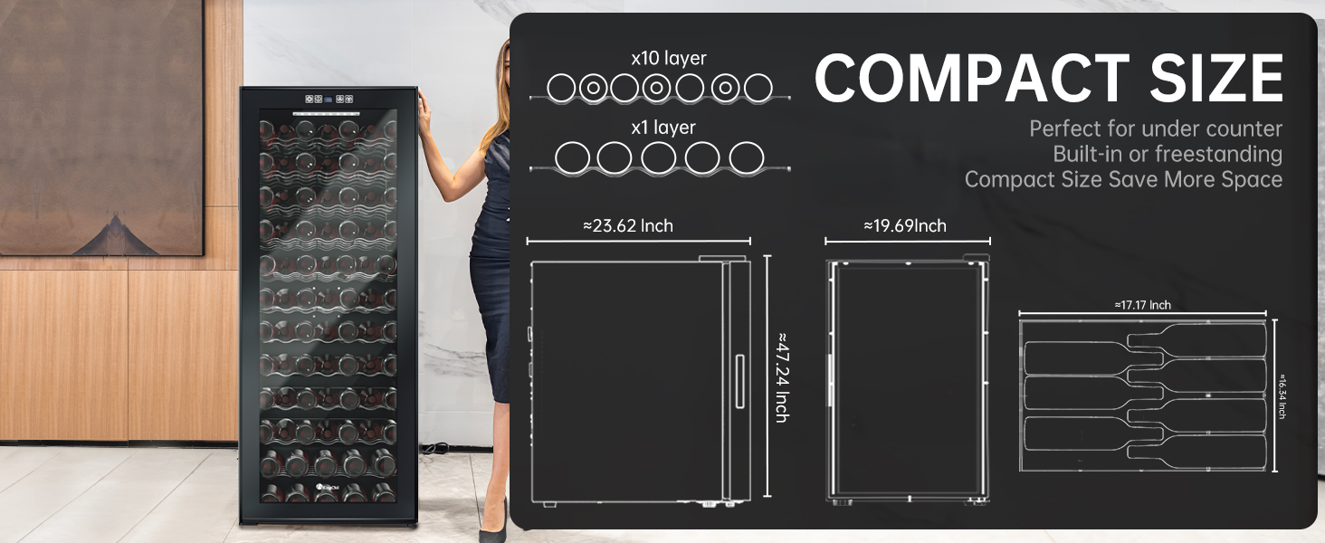 KingChii 80 Bottles Compressor Wine Cooler