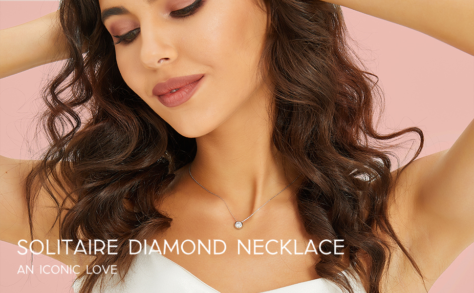 S925 CZ(1ct, D color, VVS) Solitaire Pendant Necklace