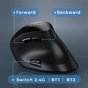 Ergonomic Vertical Mouse with 9 Buttons
