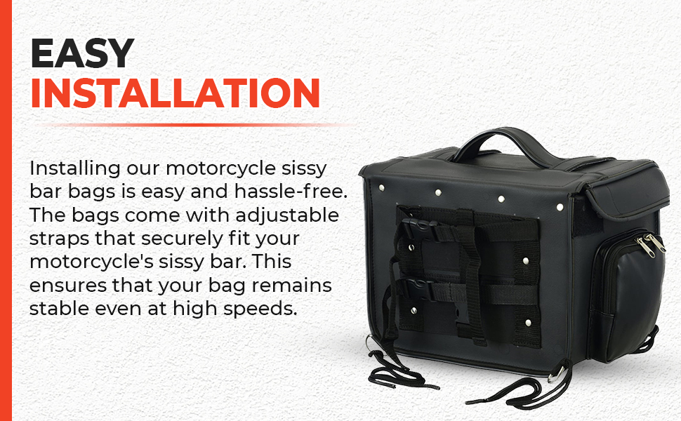 Installing Daniel Smart motorcycle sissy bar Cooler bags is easy and hassle-free