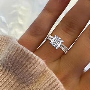 cz solitaire engagement rings for women