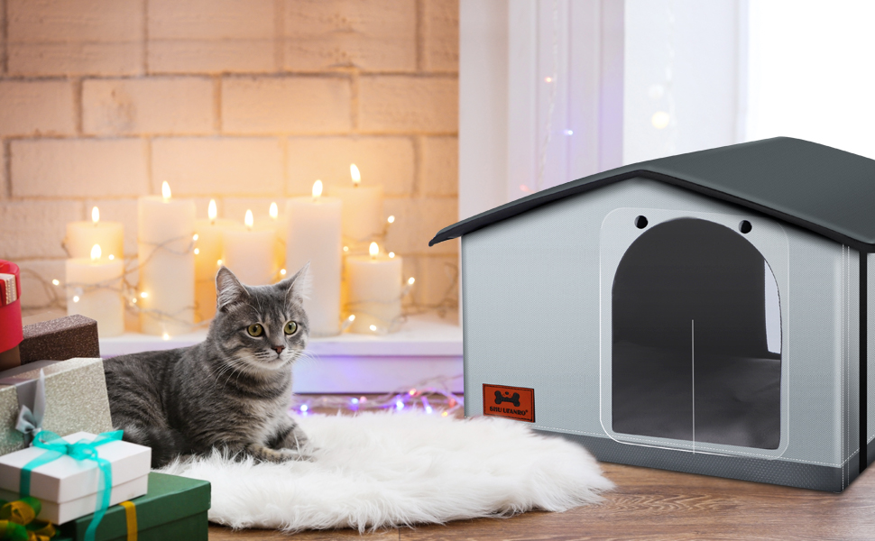 cat house with heating pad