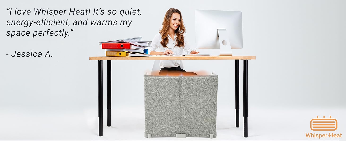 Woman smiling and loving her whisper heater