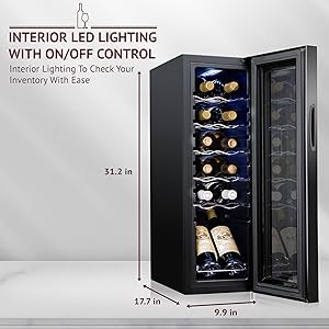 Schmecke wine cooler Soft interior lighting