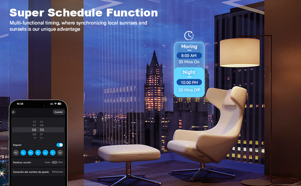 schedule function smart light bulb