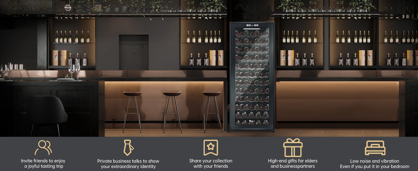 KingChii 80 Bottles Compressor Wine Cooler