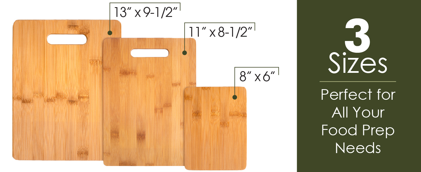 3 sizes of cutting boards for all your food prep needs