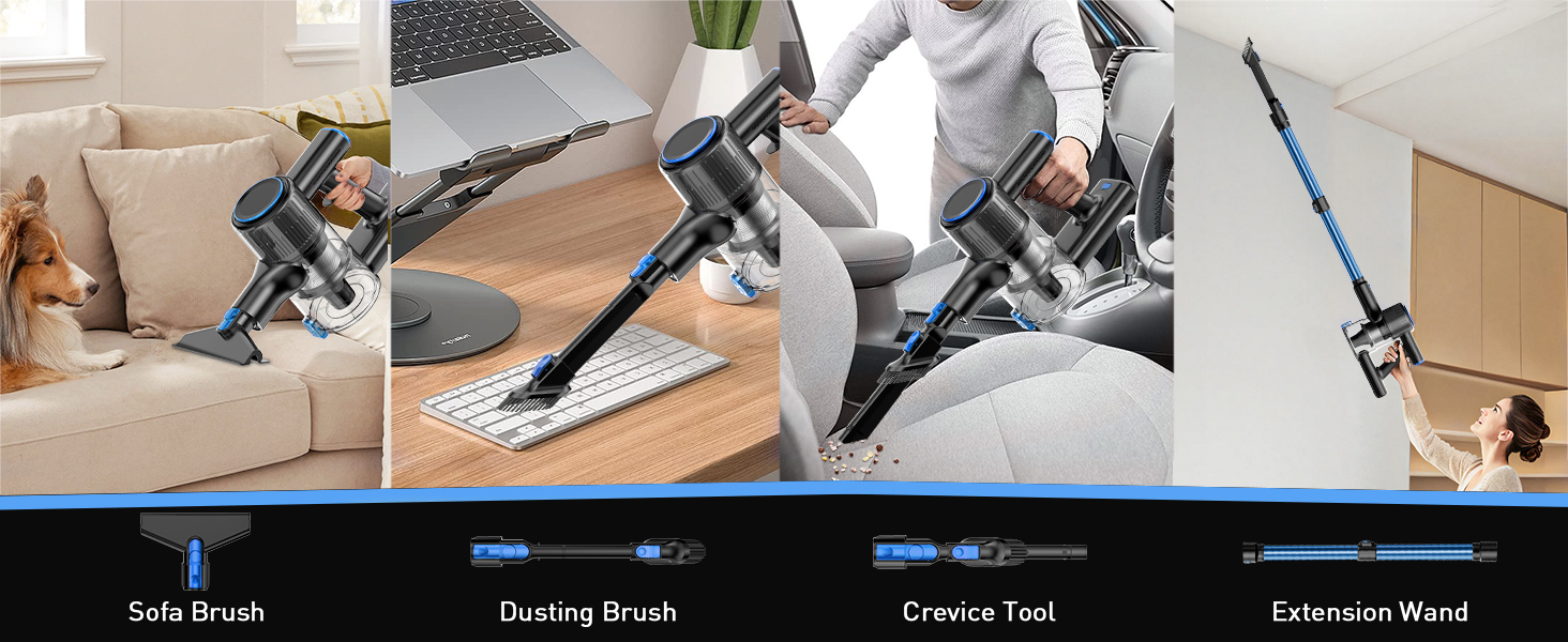 8-in-1 Lightweight Stick Vacuum with LED Display & 3 Cleaning Modes