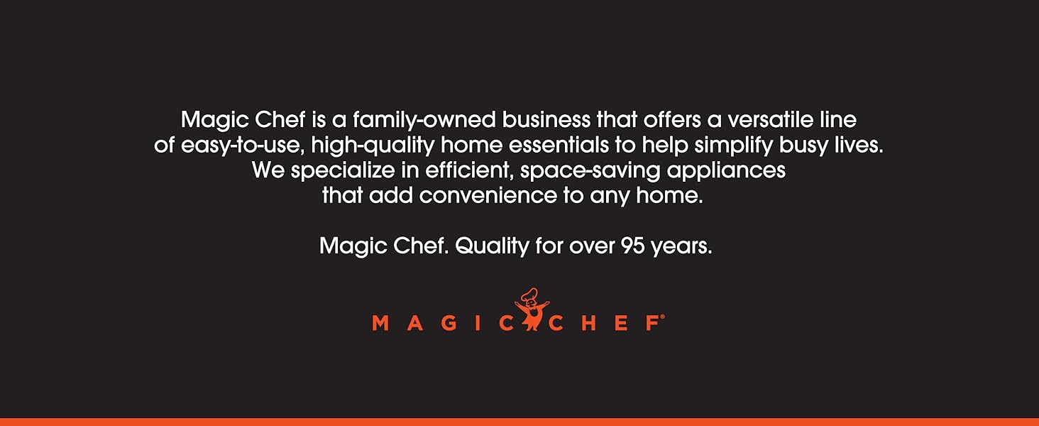 A black text box. Text reads: Magic Chef.