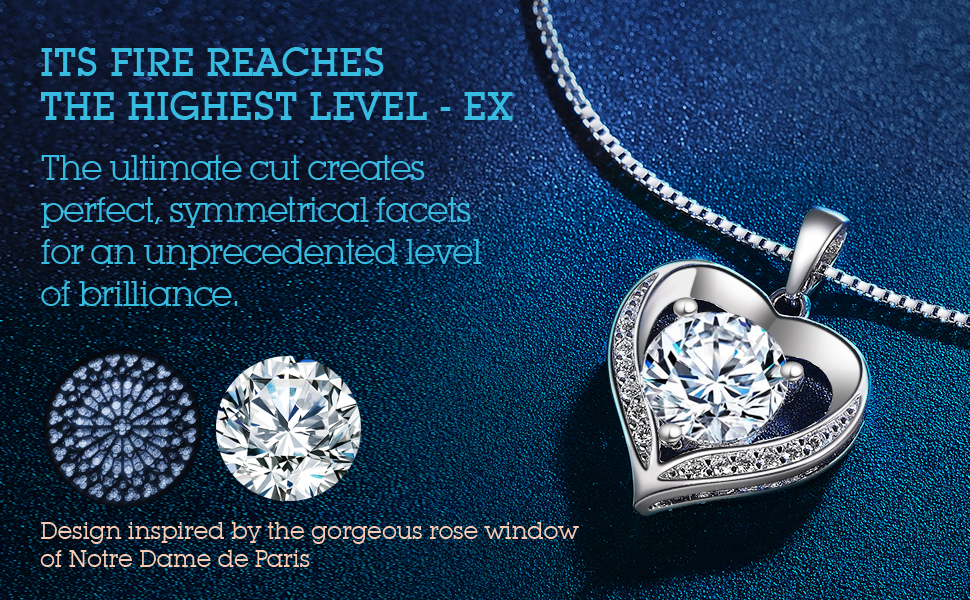 Heart diamond Pendant Necklace Gifts for Wife
