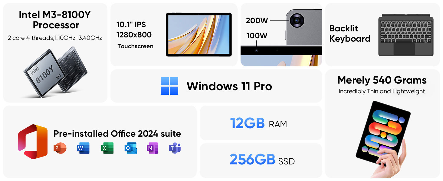 10.1" windows table with keyboard and pen