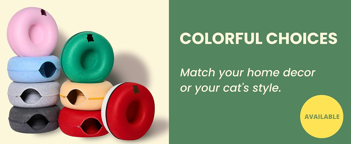 Colorful choices for Peekaboo Cat Cave Cattasaurus