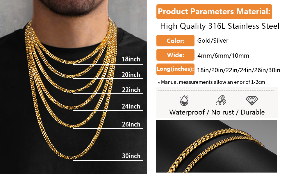 gold chain for men mens gold chain cuban link chain for men