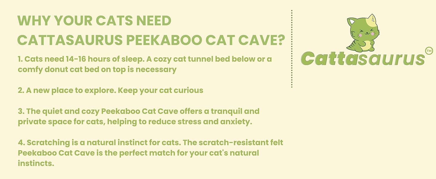 Cattasaursus Peekaboo Cat Cave for Cats