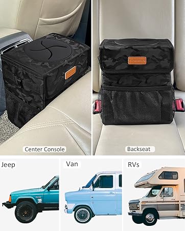 car trash can with lid