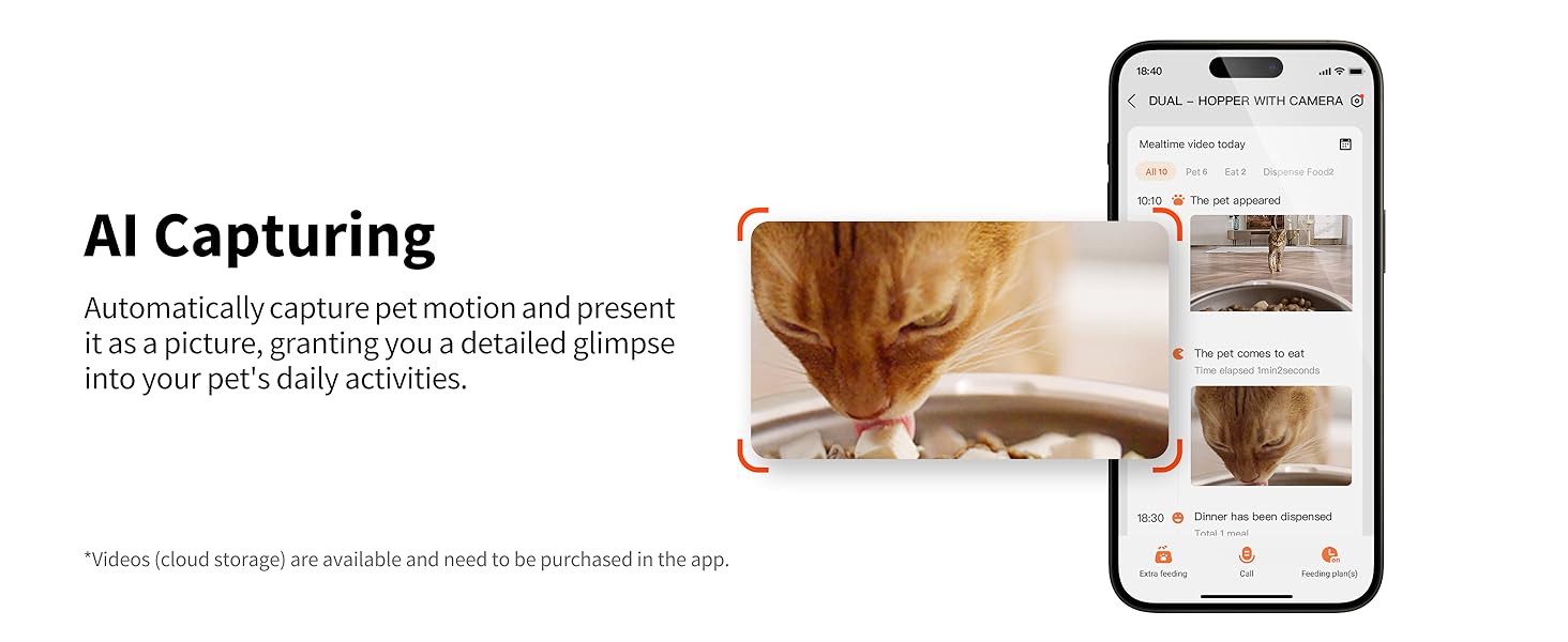automatic pet feeder with AI camera