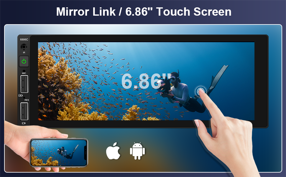 single din touch screen car stereo