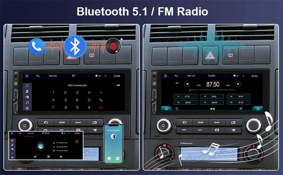 single din bluetooth car stereo