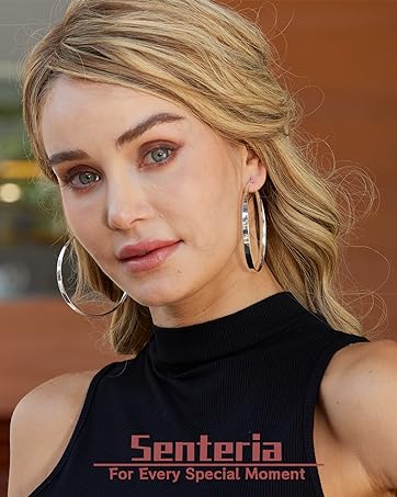 Big Thin Silver Hoop Earrings